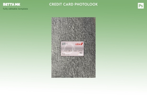 модерен стил Камерун UBA банка виза дебитна картичка photolook пред шаблон